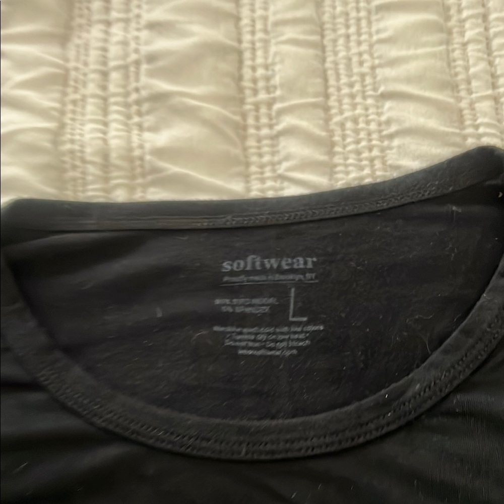 Softwear Classic Black Men's Sleep Shirt-Large - Picture 2 of 3